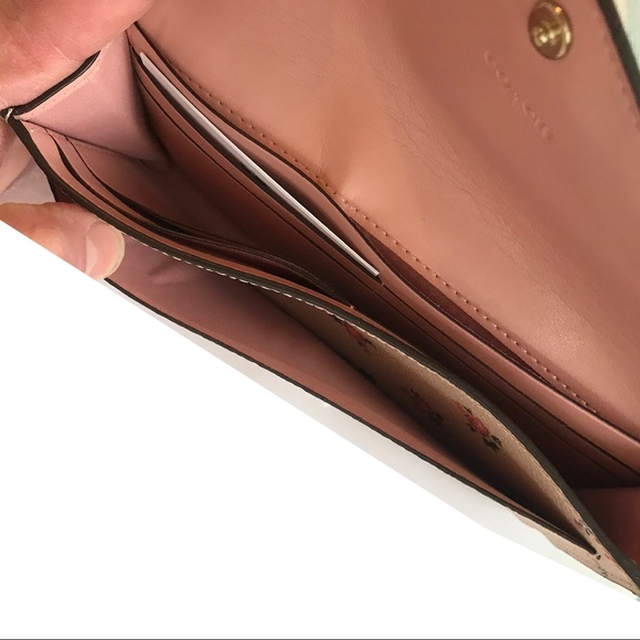 Coach Tossed Peonies Wallet In Blush Pink - Picture 5 of 7